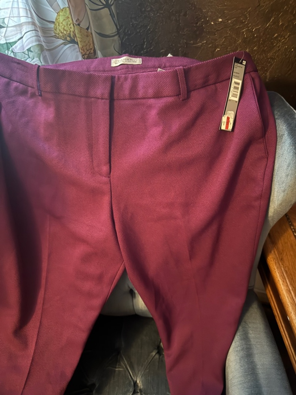 Tahari Plum Straight Leg Dress Pants